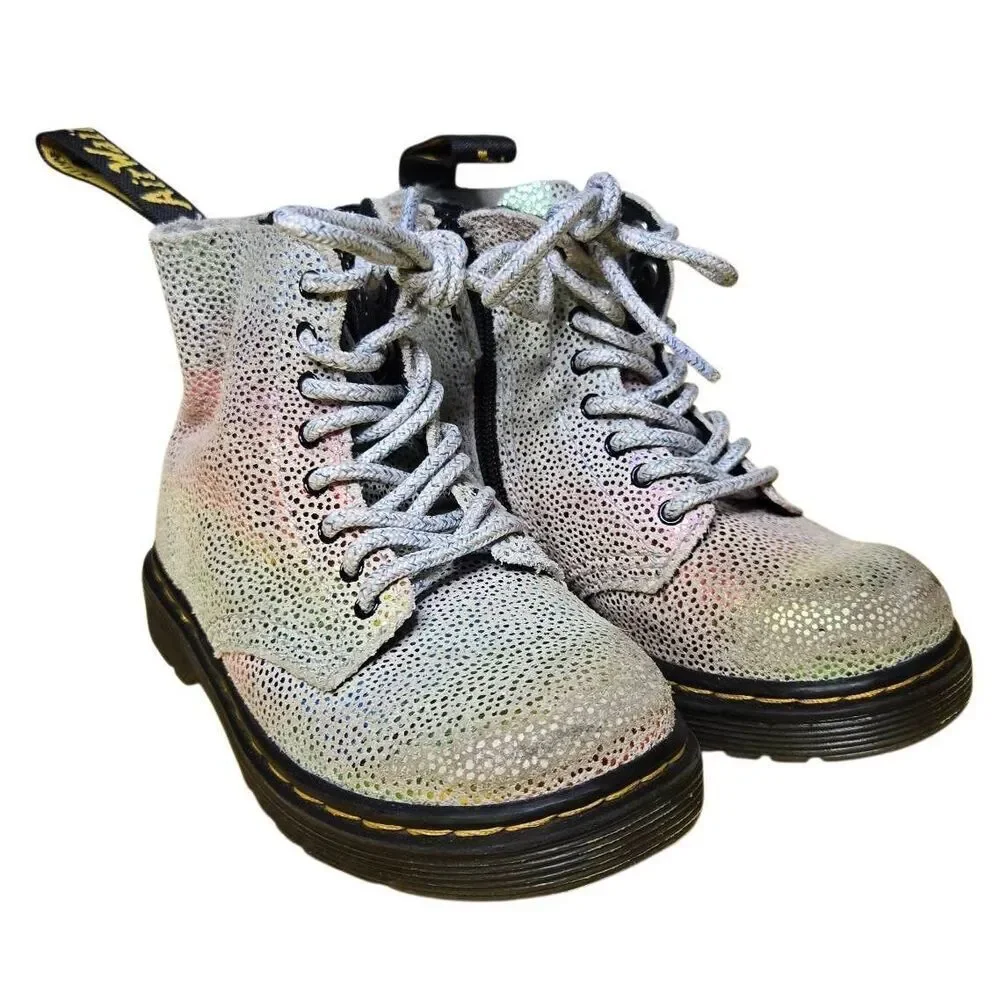Dr. Martens 1460 Pascal Kids Rainbow Boots Size US 7